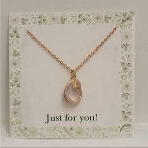 Brand New Rose Gold Pink Pendant 18 inch necklace with 2 inch extender